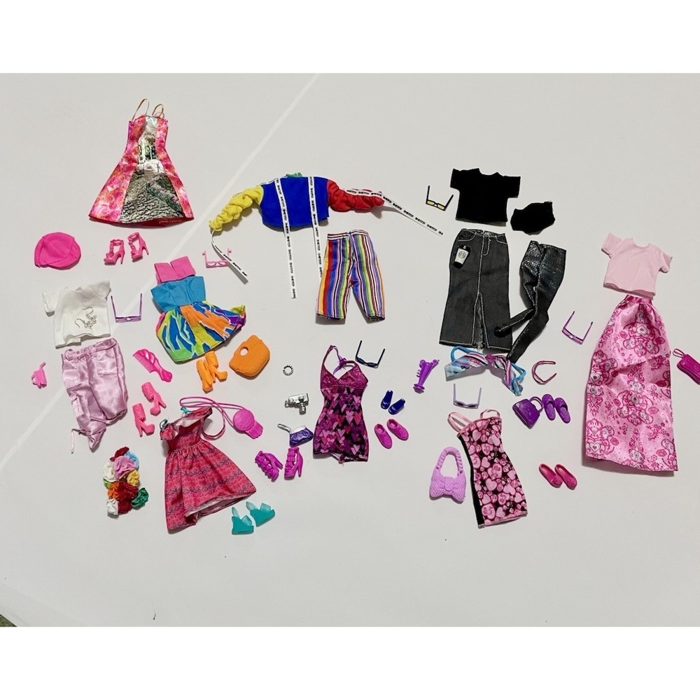 Barbie Clothes And Accessories Lot Vintage New 9 Outfits